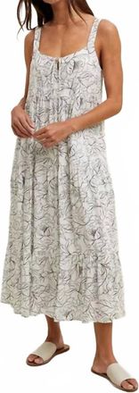 Wishlist Floral Sleeveless Midi Dress In White/black