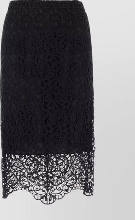 Burberry lace skirt with asymmetric hemline and floral pattern