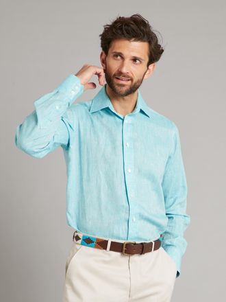 Oliver Brown Regular Fit Shirt - Aqua Blue