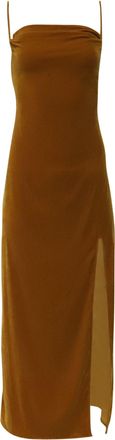 Staud Staud Bellamy Sleeveless Midi Dress in Brown Velvet