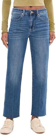 Liverpool L.A. 28 Kennedy Mid-Rise Crop Straight Leg Jeans with Blind Hem Womens Jeans Newport Beach : 12 28, Cotton/Denim/Elastane