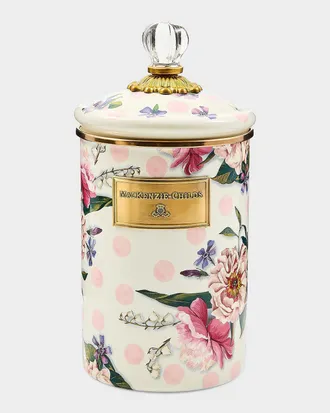 MacKenzie-Childs Wildflowers Pink Large Canister