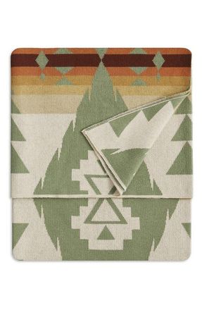 Pendleton Siskiyou Geo Print Throw Blanket in Sage at Nordstrom