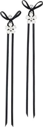 Simone Rocha Silver Black Crystal Pearl Drop Earrings