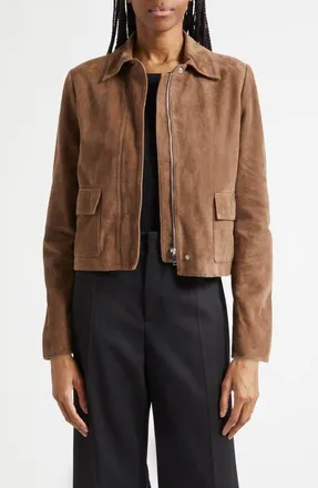 Reiss Dylan Suede Jacket in Taupe Neutral at Nordstrom, Size 12