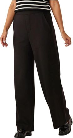 Inwear Wijde Zwarte Broek Gincetteiw Stijl - Dames - Straight fit broeken - Zwart - M - Polyester - Broeken