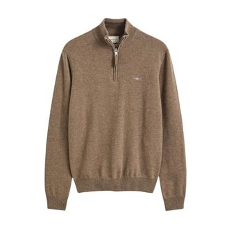 GANT Jersey de cuello semimate de pura lana de cordero superfina - Sweatshirts & Hoodies - Hombre - Marr&oacute;n - 2XL