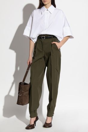 Givenchy Oversize Shirt With Short Sleeves, Womens, White