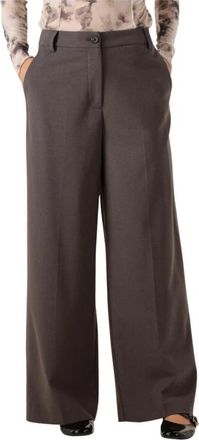 Modstr&ouml;m Grijze Primrosemd Broek voor Vrouwen - Dames - Wijde Broeken - Bruin - XS - Broeken