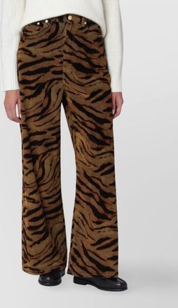 Ganni baggy jeans with tiger print and belt loops