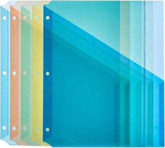 OEM Carpeta B&aacute;sica, Carpeta De Anillas De Pl&aacute;stico, P&aacute;ginas Interiores Con Tres Perforaciones, Varios Colores, Paquete De 5