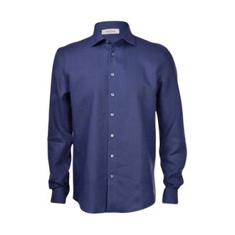 Gran Sasso Casual Shirts, male, Blue, 3XL, Basic Shirt