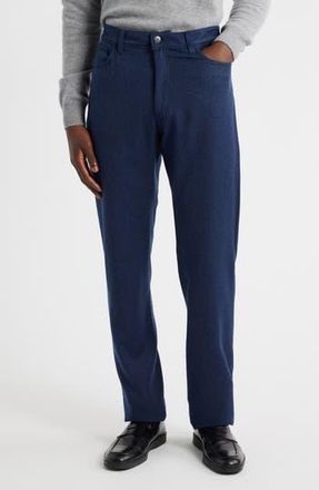 Canali Regular Fit Wool Flannel Pants in Blue at Nordstrom Rack, Size 40 Us / 50 Eu Regular