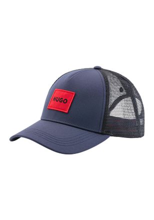 HUGO BOSS Baseball Cap HUGO Kody-PL, Herren, blau (dunkelblau 405), Stoff, Kunstfaser, unifarben, Caps Baseball Cap, im Tucker Style, mit HUGO Patch