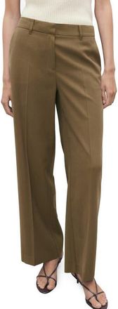Mango Carlos Wide Leg Pants in Khaki at Nordstrom, Size 10