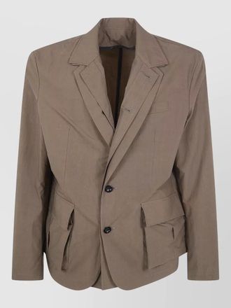 sacai cotton jacket single breasted notched lapels