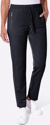 Casual Looks Jerseyhose CASUAL LOOKS, Damen, Gr. 36, Normalgr&ouml;ssen, marine, 76% Polyester, 20% Viskose, 4% Elasthan, unifarben, Hosen Jerseyhose