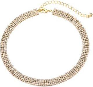 Adornia Crystal Choker Necklace in Gold at Nordstrom Rack