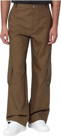 Off-white Wide Trousers, male, Brown, M, Pantalone Cargo