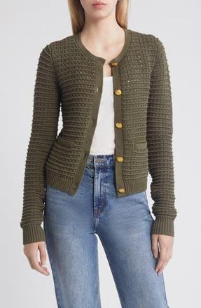 Rag & Bone Marlee Open Stitch Cardigan in Army at Nordstrom Rack, Size X-Large