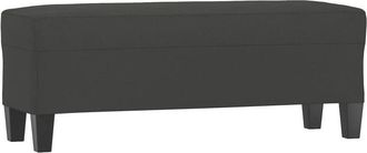 vidaXL Banco De Tela De Microfibra Gris Oscuro 100x35x41 Cm Vidaxl