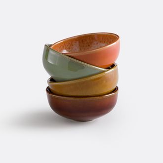 La Redoute Interieurs Set van 4 kleine reactief geglazuurde kommen van aardewerk, RULIO