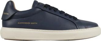 Alexander Smith Soho Uomo in glad blauw leer - Heren - Sneakers - Blauw - 42 EU - Leer - Schoenen