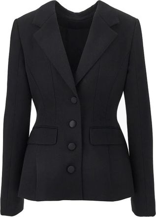 Dolce & Gabbana Chaqueta de crep&eacute; de lana doble - Jackets - Mujer - Negro - L