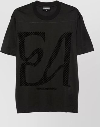 Emporio Armani logo print crew neck cotton blend t-shirt