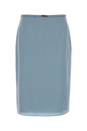Gucci Light Blue Silk Pencil Skirt