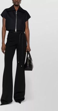 Sportmax high waist flared floor length trousers belt loops