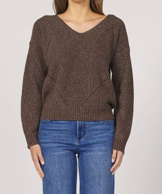 Dear John Denim Camilla Lurex Sweater In Cappuccino