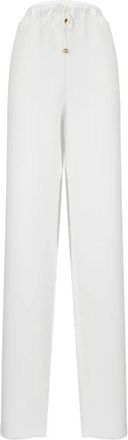 Elisabetta Franchi Wide Trousers, female, White, XL, Pantaloni Laccio