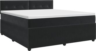 vidaXL Cama Box Spring Con Colch&oacute;n Negro 140 X 190 Cm Terciopelo Vidaxl