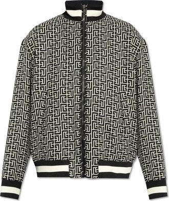 Balmain Bomber Jackets, male, Black, Size: 2XL Reversible jacket with monogram