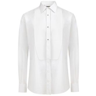 Dolce & Gabbana White Cotton Dress Mens Shirt