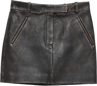 Tela Minigonna in pelle - Nero