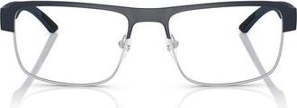 Prada 54mm Rectangular Optical Glasses in Grey Silver at Nordstrom