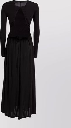 Proenza Schouler crewneck cut-out midi dress with drawstring waist