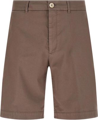 Brunello Cucinelli Garment-dyed Bermuda Shorts - Heren - Korte Broeken - Bruin - 2XL - Katoen - Korte Broeken