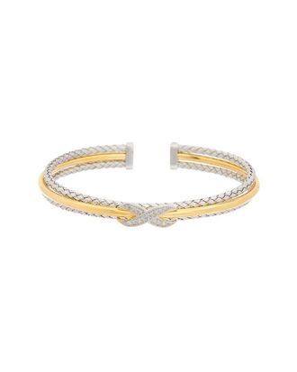 Meshmerise 18K Over Silver 0.20 Ct. Tw. Diamond Bangle