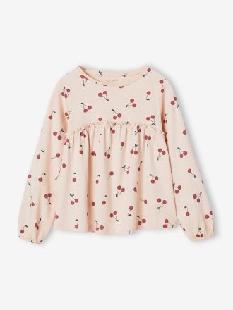 Vertbaudet M&auml;dchen Blusenshirt mit Print pudrig rosa