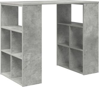 vidaXL Desk with Shelf Grey 90 x 50 x 75 cm Engineered Wood Vidaxl