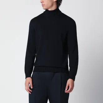 Drumohr Maglia dolcevita blu navy in lana