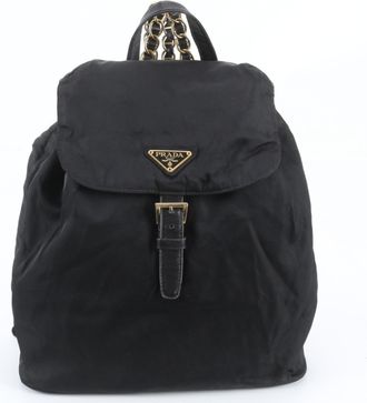 Prada Black Leather Nylon Backpack (Pre-Owned)