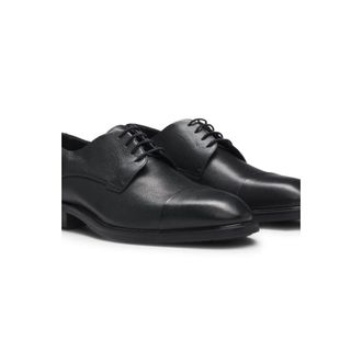 BOSS Cap-toe Derby shoes in grained leather