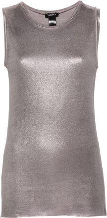 Avant Toi lamé ribbed tank top - women - Silk/Lycra/Micromodal - L - Purple