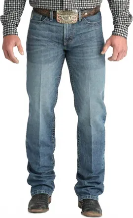 Cinch Mens Grant Medium Stonewash Relaxed Boot Cut Jeans In Vintage Blue