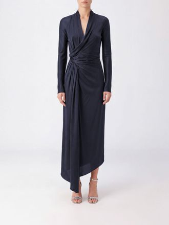 Victoria Beckham Abito lungo da sera Lea con scollo a V e orlo asimmetrico