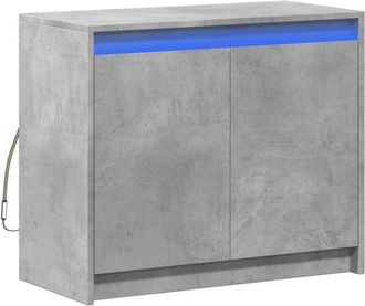 vidaXL Sideboard with led Concrete Grey 72x34x61 cm Engineered Wood Vidaxl
